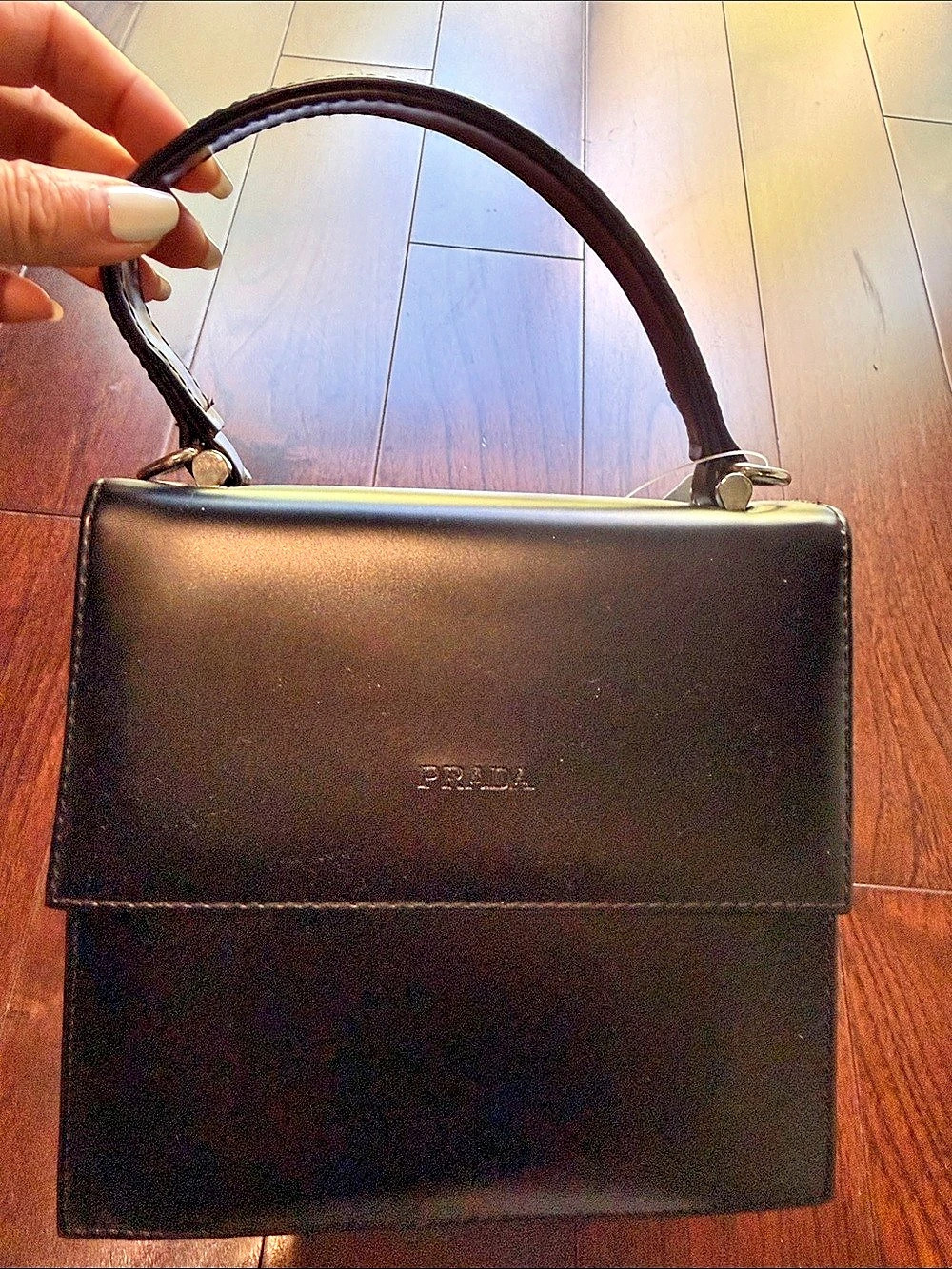 Structured Black Shoulder Bag